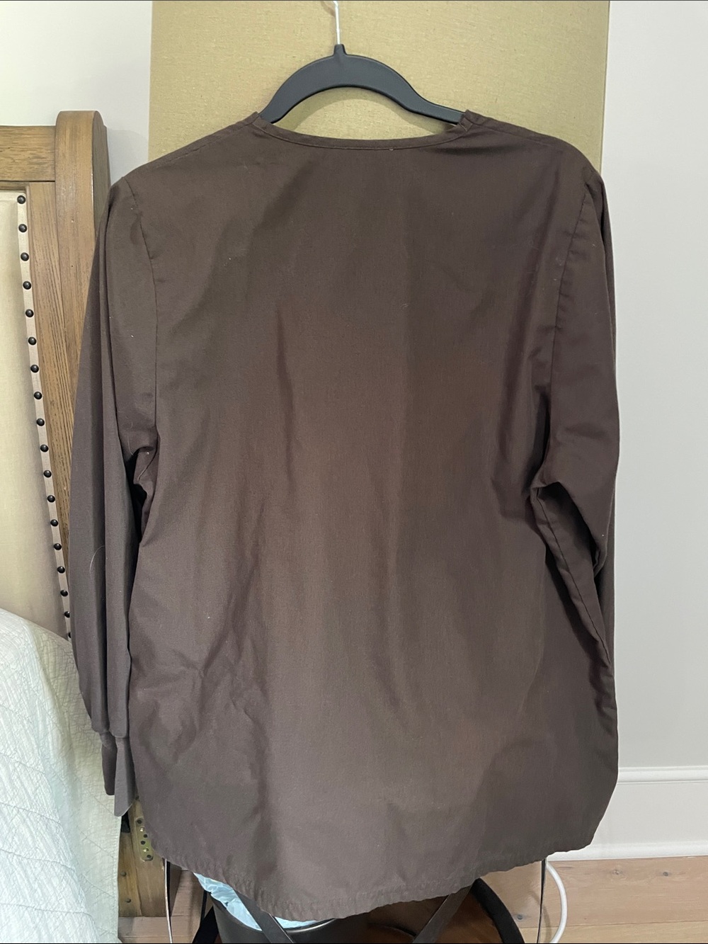 Brown Women's Long-Sleeve Scrub Jacket - Picture 6 of 6
